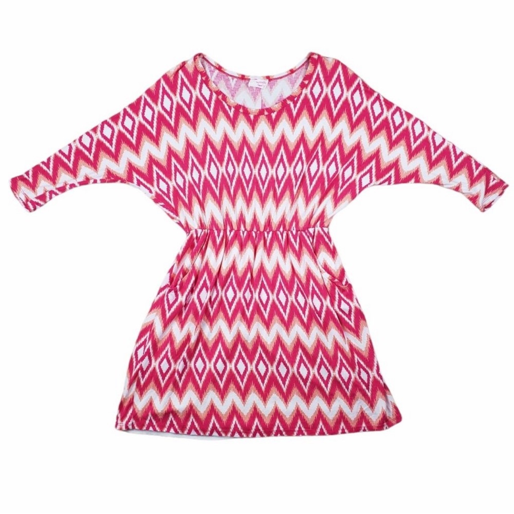 Fantastic Fawn Geometric Print Dolman Sleeve Dress